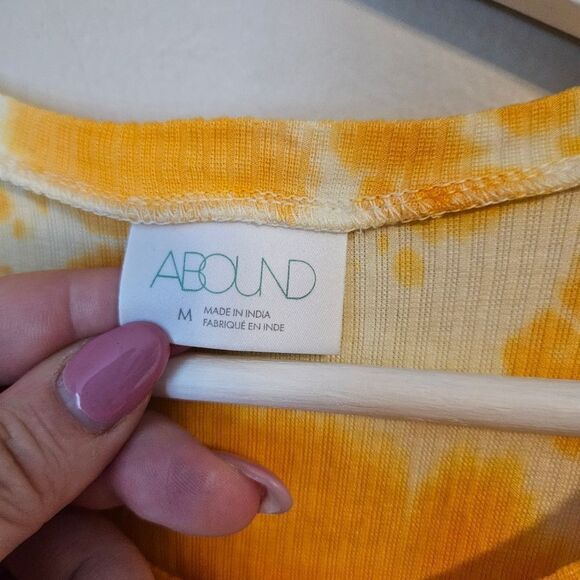 Abound Tank Top Tie Dye Orange Cream Casual Summer Ribbed Trendy Neutral - Picture 5 of 7